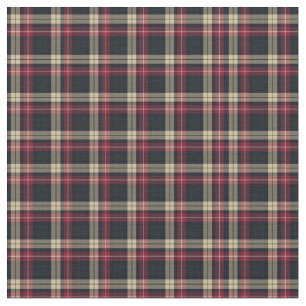 Tecido Xadrez Vermelha, Castanho, Tartan Preto; Design de