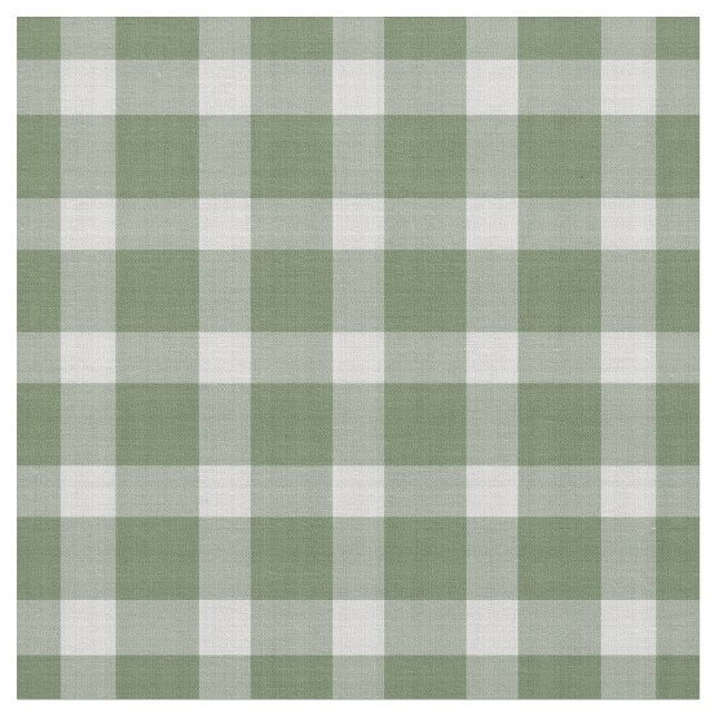 Tecido Xadrezinho gingham verde sage escuro e branco (Detalhe)