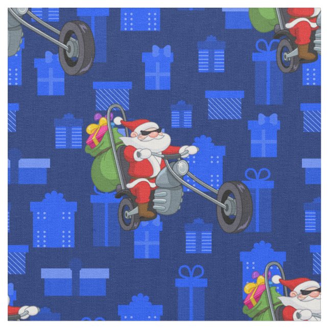 Tecido xmas biker santa claus (Detalhe)