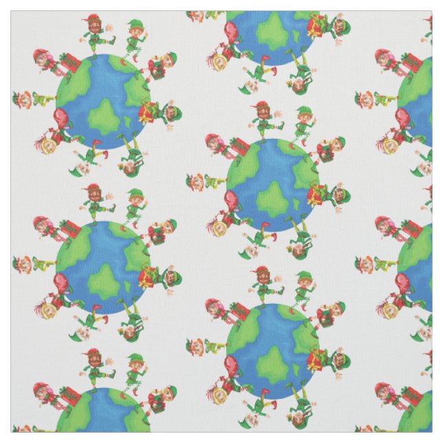 Tecido xmas santa claus elves (Modelo)