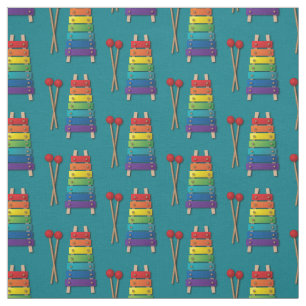 Tecido Xylophone Música Rainbow Kids Cute