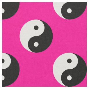 Tecido yang branco-rosa-preto