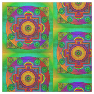 Tecido YANTRA - roda do excelente - violeta verde