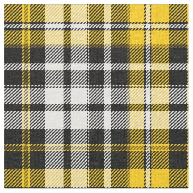Tecido Yellow Black White Plaid Tartan Pattern Design  (Detalhe)