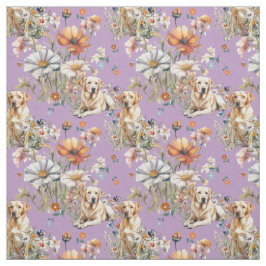 Tecido Yellow Labrador Dogs Seamless Pattern
