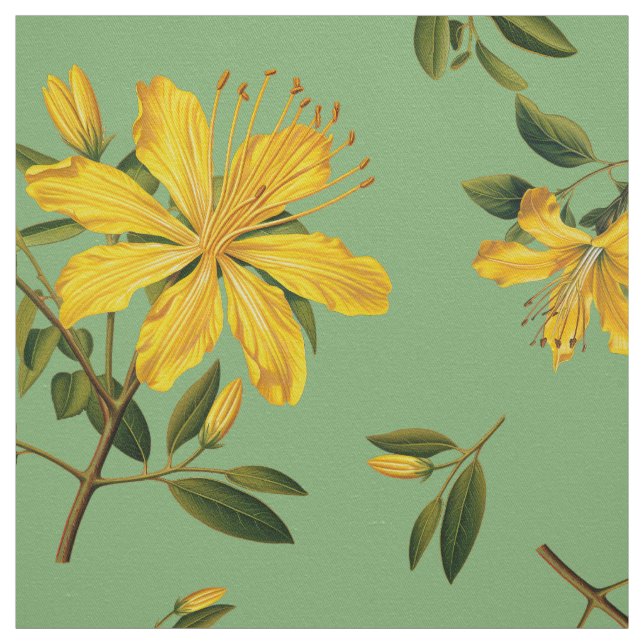 Tecido Yellow Saint John Wort Flowers Pattern (Modelo)