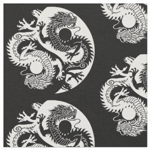 TECIDO YIN YANG DOIS DRAGONS