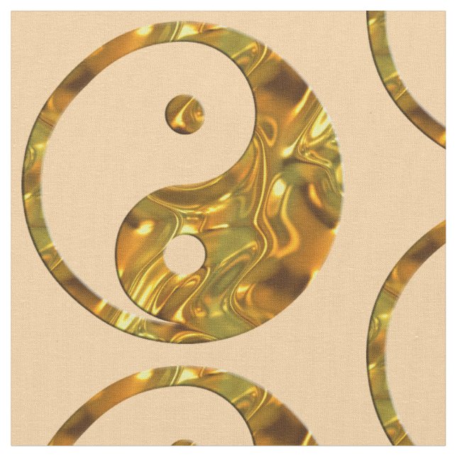 Tecido Yin & Yang - Sinal de ouro + seu fundo (Detalhe)