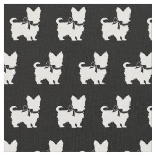 Tecido Yorkshire Terrier Dog Silhouette Yorkie
