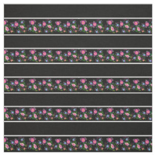 Tecido Zazzle black PNG/black, pino branco, floral folk