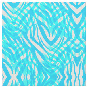 Tecido Zebra Abstrato branca e azul
