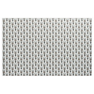 Tecido zebra cabeças em branco
