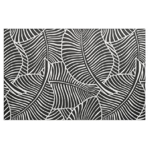 Tecido Zebra Palm havaiano — Preto tropical e branco