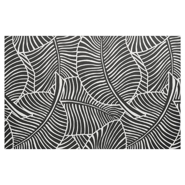 Tecido Zebra Palm havaiano — Preto tropical e branco (Fat Quarter)