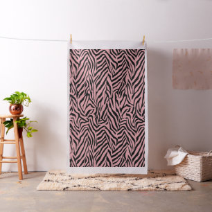 Tecido Zebra rosa e preto
