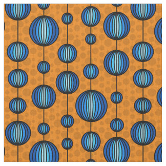 Tecido Zen estranho - Abstrato laranja e azul