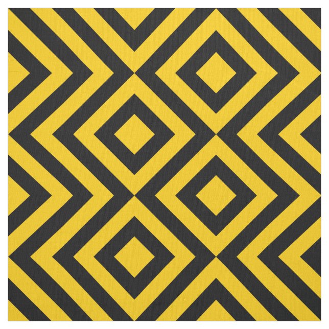 Tecido Ziguezagues amarelos e pretos geométricos e (Modelo)
