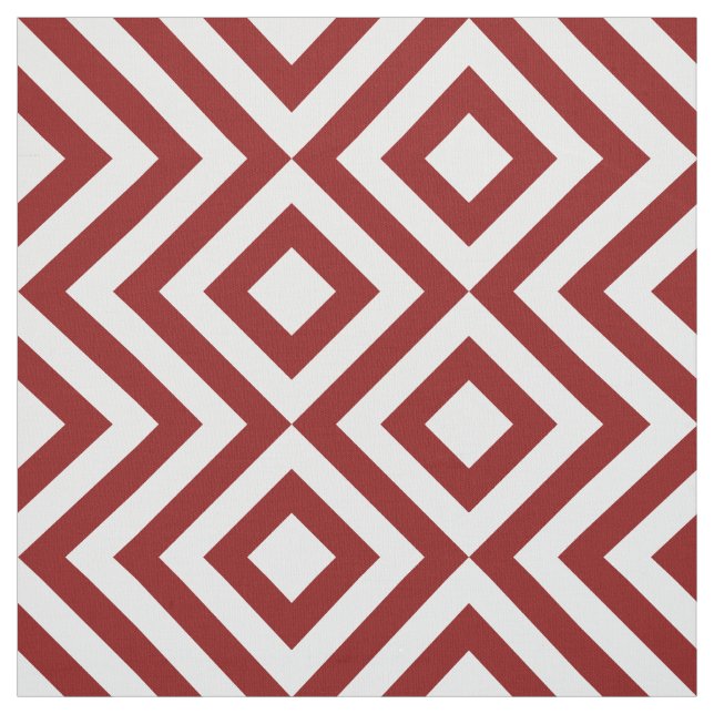 Tecido Ziguezagues vermelhos e brancos geométricos e (Modelo)