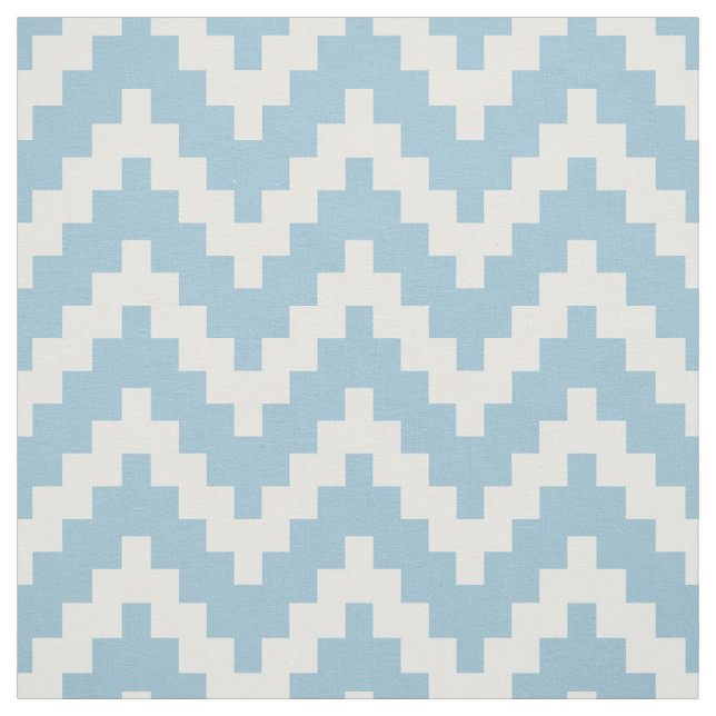 Tecido Zigzag branco Ikat e tela azul personalizada do be (Modelo)