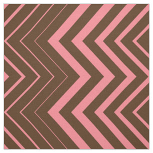 Tecido Zigzag Chevron Castanho E Rosa