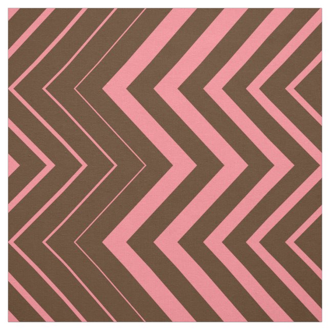 Tecido Zigzag Chevron Castanho E Rosa (Modelo)