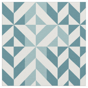 Tecido ZigZag Geométrico com Duas Pontas Verde Teal