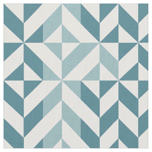 Tecido ZigZag Geométrico com Duas Pontas Verde Teal (Detalhe)