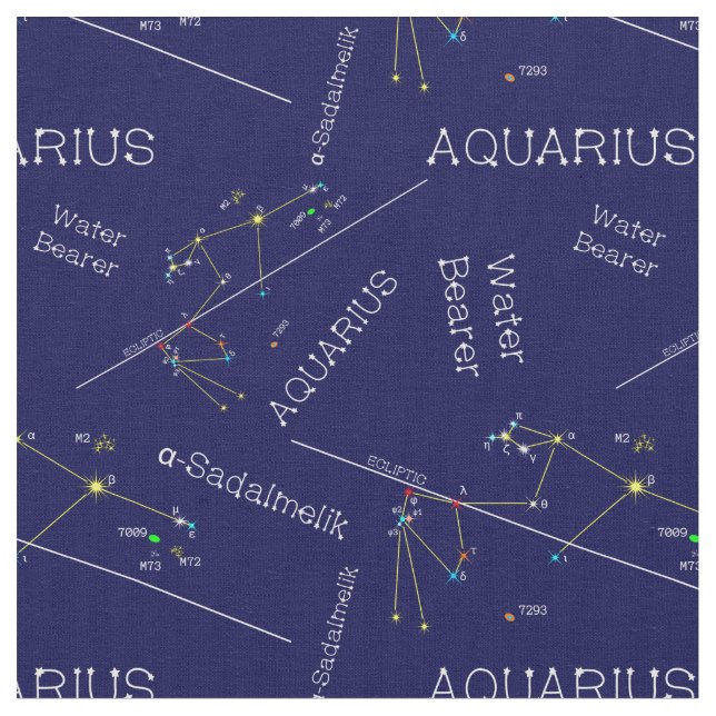 Tecido Zodiac Constelação Aquarius (Detalhe)