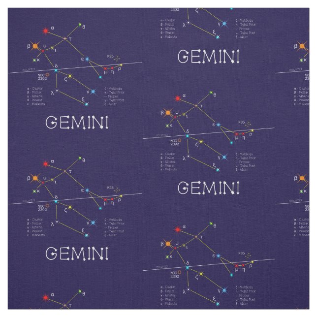 Tecido Zodiac Constelação Gemini (Modelo)
