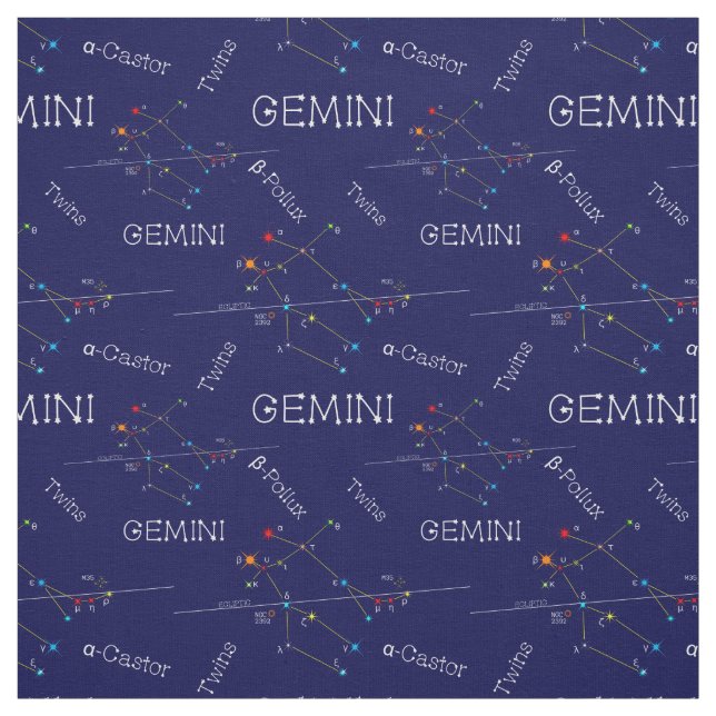 Tecido Zodiac Constelação Gemini (Modelo)