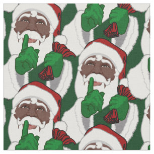 Tecidos africanos do Natal do papai noel do preto