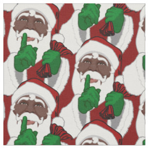 Tecidos africanos do Natal do papai noel do preto