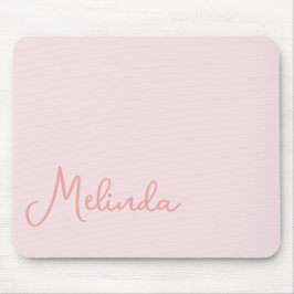 Tecla Chic Blush Pink Mouse Pad com Nome Moderno