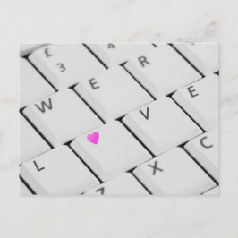 Teclado com amor - Cartão postal