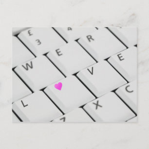 Teclado com amor - Cartão postal