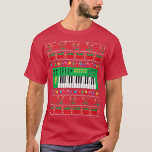 Teclado de Música Suéter de Natal Feio Luzes de Na