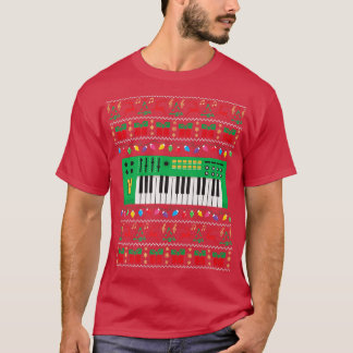 Teclado de Música Suéter de Natal Feio Luzes de Na