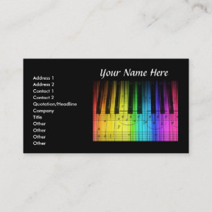 Teclado de piano de Colorf & cartão de visita das