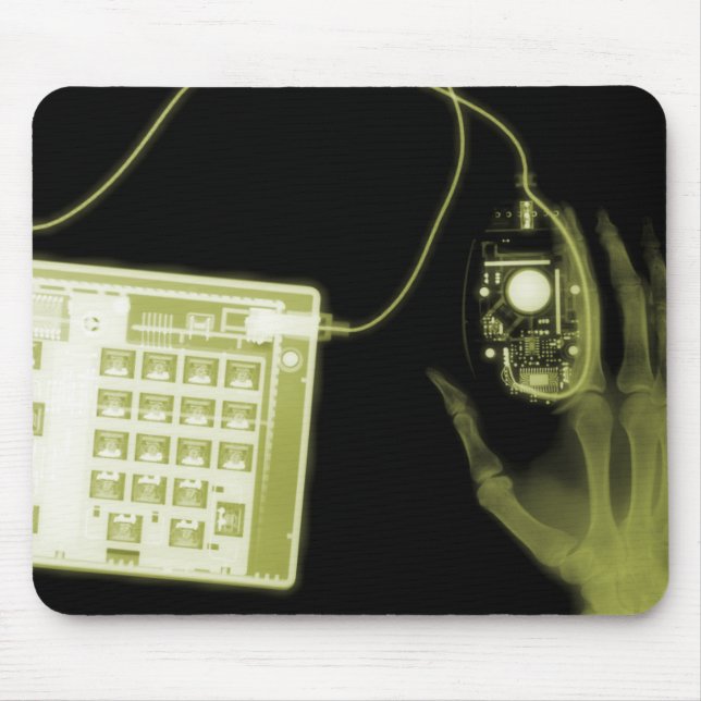 Teclado esquelético de raios X e mouse Pad (Frente)