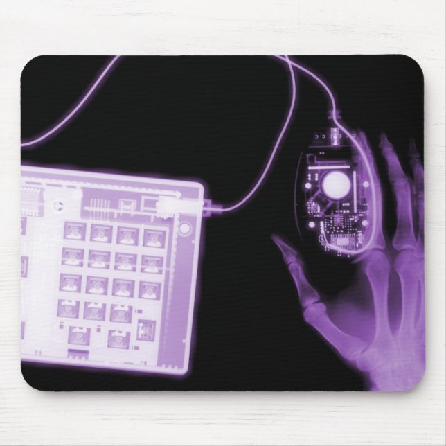 Teclado esquelético de raios X e mouse Pad (Frente)