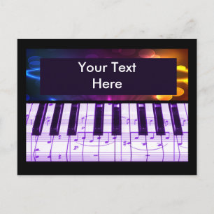 Teclado para Piano Grande Colorido e Notas de Mús