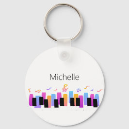 Teclado Piano e Chaveiro de Notas Musicais
