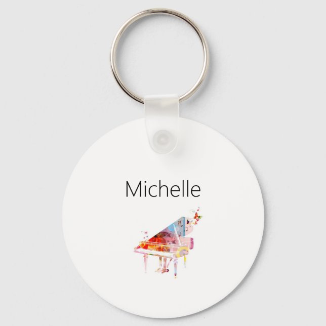 Teclado Piano e Chaveiro de Notas Musicais (Frente)