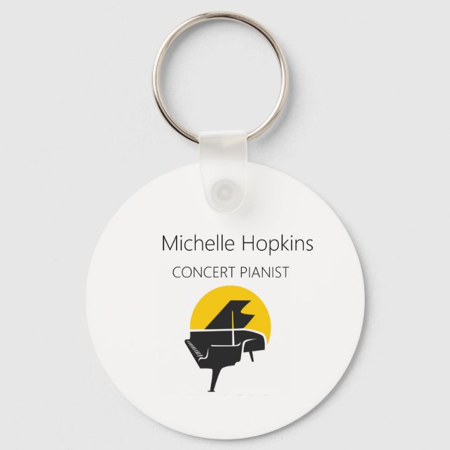 Teclado Piano e Chaveiro de Notas Musicais (Frente)