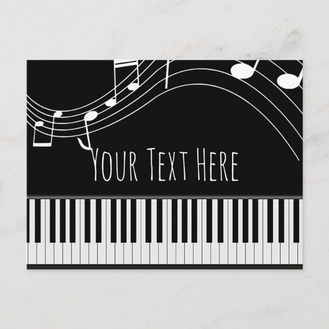 Teclado Piano e Notas Musicais (Frente)
