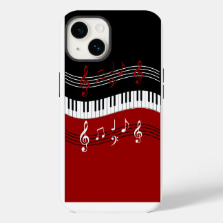 Teclas de Piano Vermelhas Pretas e Brancas Elegant