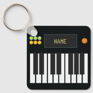 Teclas Piano Personalizadas Chaveiro Preto