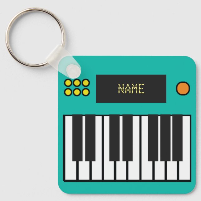 Teclas Piano Personalizadas Chaveiro Turquois (Frente)