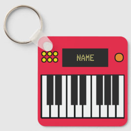Teclas Piano Personalizadas Chaveiro Vermelho