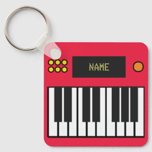 Teclas Piano Personalizadas Chaveiro Vermelho